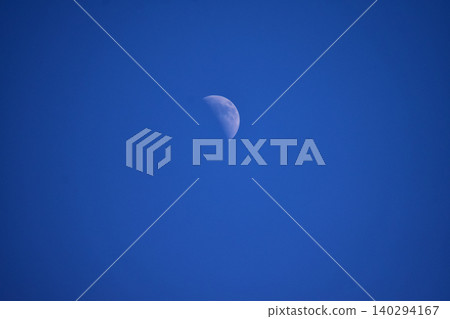 Close-up of the moon in the sky. Looking up to the sky. Nature concept. Close-up of the moon in the sky. Looking up to the sky. Nature concept. 140294167