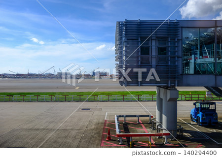 Airport scene. The runway of the airport. Travel and transportation scene. Airport scene. The runway of the airport. Travel and transportation scene. 140294400