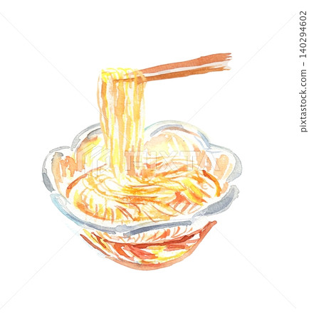 Watercolor illustration of tokoroten (agar jelly) 140294602
