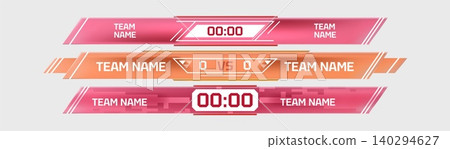 Sport scoreboard templates, lower third display Sport scoreboard templates, lower third display 140294627
