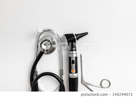 Collection of vital instruments utilized in a hearing clinic highlights the professionalism and care in audiology. Hearing health concept 140294672