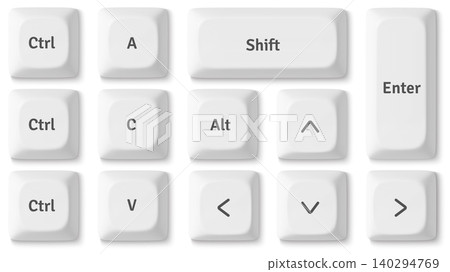Modern 3D keyboard buttons mock up isolated 140294769