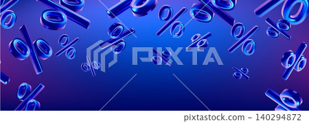 3D chrome blue holographic percent background 3D chrome blue holographic percent background 140294872