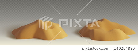 3D sand piles with realistic wavy texture 3D sand piles with realistic wavy texture 140294889