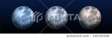 Realistic moon 3d icons, full size planet spheres Realistic moon 3d icons, full size planet spheres 140295006