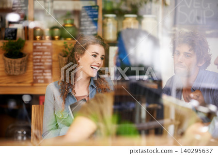 Conversation, window and friends in cafe together for bonding, social gathering and lunch. Coffee shop, brunch and group of people relax in restaurant for casual chat, drinks and happy discussion. Conversation, window and friends in cafe together for bonding, social gathering and lunch. Coffee shop, brunch and group of people relax in restaurant for casual chat, drinks and happy discussion. 140295637