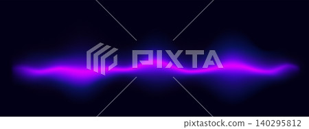 Neon blue pink sound wave design isolated on black 140295812