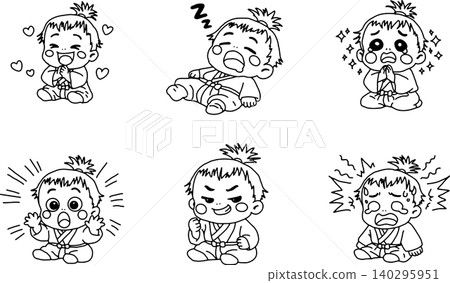 Baby Expression Set (6 Types): Everyday Emotions, Cute, Hand-Drawn Monochrome, for Parenting, Blogs, and Social Media. Baby Expression Set (6 Types): Everyday Emotions, Cute, Hand-Drawn Monochrome, for Parenting, Blogs, and Social Media. 140295951