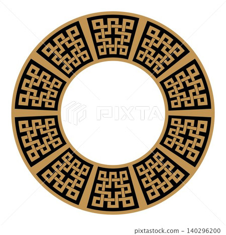 Traditional greek vector round frame. Patterns of Greece and ancient Rome. Vector round classic frame. Greek meander. Circle european border. Round antique border Greek. Typical egyptian, assyrian and Traditional greek vector round frame. Patterns of Greece and ancient Rome. Vector round classic frame. Greek meander. Circle european border. Round antique border Greek. Typical egyptian, assyrian and 140296200