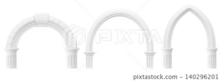 Ancient Roman arches set isolated on background Ancient Roman arches set isolated on background 140296201