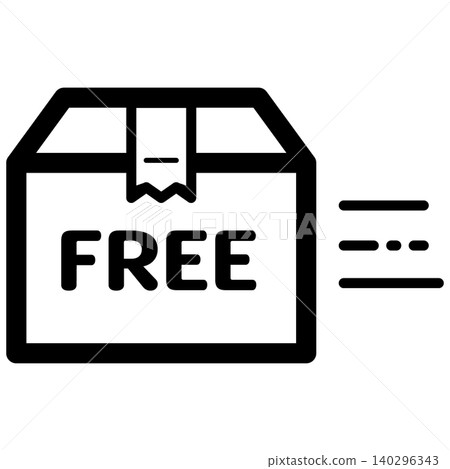 Simple and cute free shipping icon (monochrome) Simple and cute free shipping icon (monochrome) 140296343