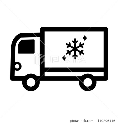 Simple and cute icon for frozen delivery (monochrome) Simple and cute icon for frozen delivery (monochrome) 140296346