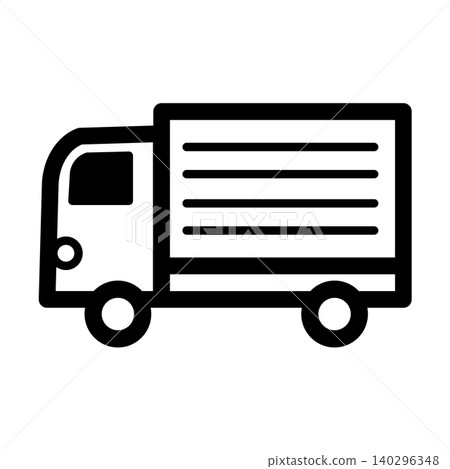 一個簡潔可愛的卡車圖示(單色) 一個簡潔可愛的卡車圖示(單色) 140296348