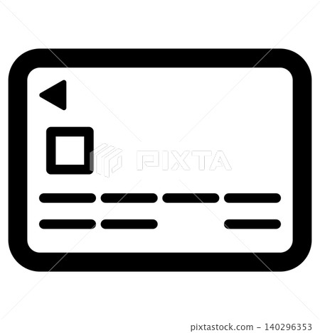 Simple and cute credit card icon (monochrome) Simple and cute credit card icon (monochrome) 140296353