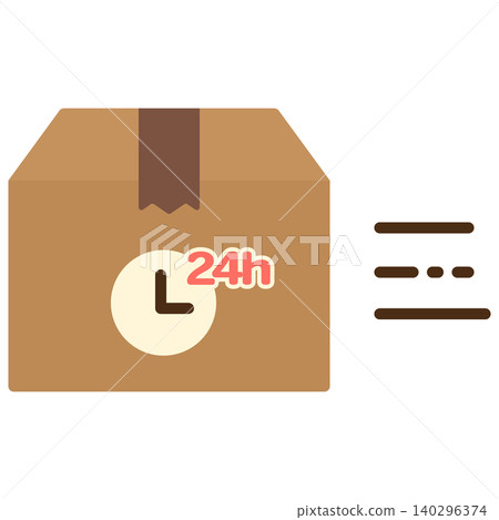 Simple and cute 24-hour delivery icon (flat design) Simple and cute 24-hour delivery icon (flat design) 140296374
