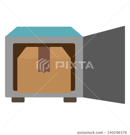 Simple and cute delivery box icon (flat design) Simple and cute delivery box icon (flat design) 140296376