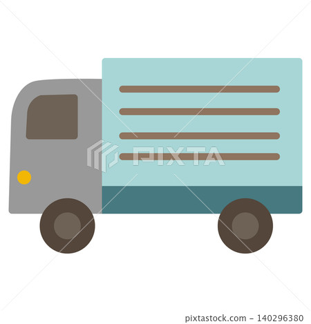 簡潔可愛的卡車圖示(扁平化設計) 簡潔可愛的卡車圖示(扁平化設計) 140296380