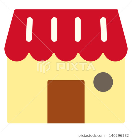 Simple and cute shop icon (flat design) Simple and cute shop icon (flat design) 140296382