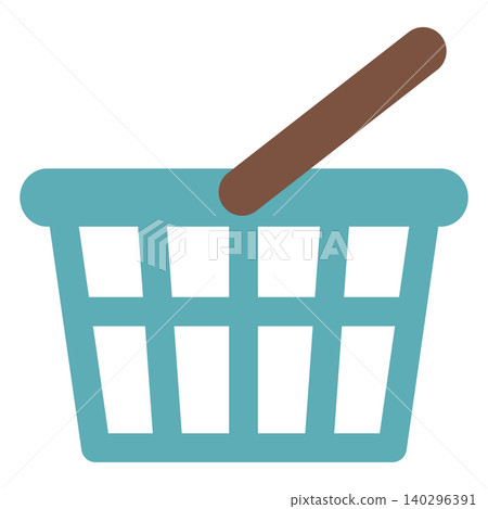 A simple and cute shopping basket icon (flat design) 140296391