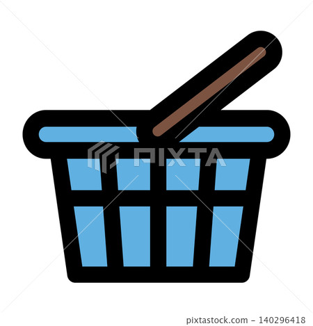 Simple and cute shopping basket icon 140296418