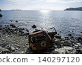 Burned SUV Wreck After Falling from Cliff. 140297120