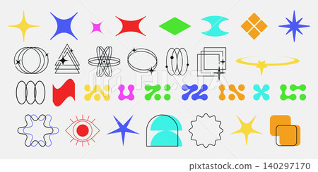 Modern abstract geometric shapes, simple figures Modern abstract geometric shapes, simple figures 140297170