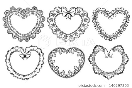 Vintage coquette lace frames, whimsical borders Vintage coquette lace frames, whimsical borders 140297203