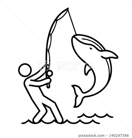 Whaling phishing attack metaphor icon, minimalist line art of hacker catching a big whale symbolizing targeted social engineering and executive level cyber security threat. Whaling phishing attack metaphor icon, minimalist line art of hacker catching a big whale symbolizing targeted social engineering and executive level cyber security threat. 140297366