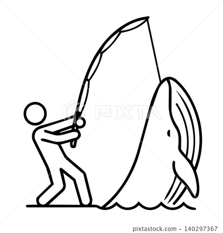 Whaling phishing attack concept icon, minimalist line art of hacker catching a big whale symbolizing targeted social engineering and information security threat. Whaling phishing attack concept icon, minimalist line art of hacker catching a big whale symbolizing targeted social engineering and information security threat. 140297367