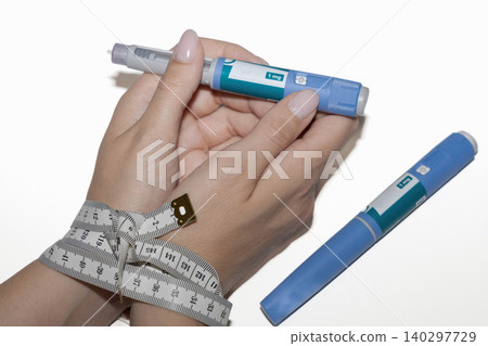 Ozempic weight loss medication and diet control concept Ozempic weight loss medication and diet control concept 140297729