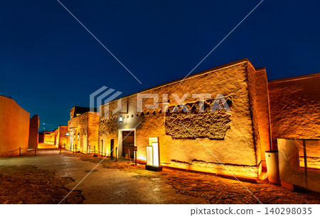 Illuminated ancient mud walls at At-Turaif in Diriyah Illuminated ancient mud walls at At-Turaif in Diriyah 140298035