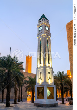 Iconic Safat Clock Tower in Deera Square Riyadh, Saudi Arabia Iconic Safat Clock Tower in Deera Square Riyadh, Saudi Arabia 140298045