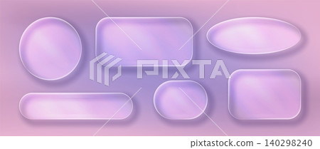Transparent glass UI buttons set Transparent glass UI buttons set 140298240