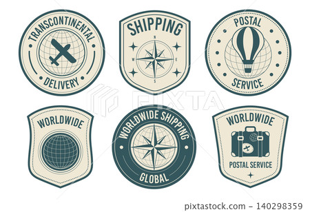 Worldwide shipping and postal service icons set Worldwide shipping and postal service icons set 140298359