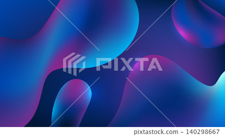 Abstract technology background fluid shapes in gradient blue and purple colors with glowing highlights. Perfect for modern digital design, creative website headers, corporate presentations, innovative 140298667
