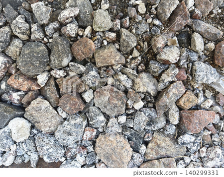 Natural Gravel and Rough Stone Texture Background From Top View Close Up Natural Gravel and Rough Stone Texture Background From Top View Close Up 140299331