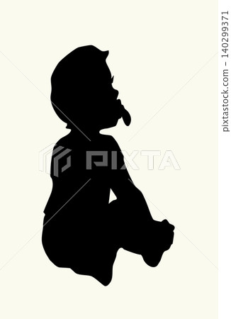 Vector drawing. Cute Small Baby Vector drawing. Cute Small Baby 140299371