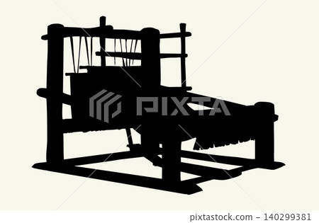 Vector drawing. An old weaving loom Vector drawing. An old weaving loom 140299381