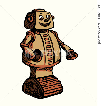 Vector drawing. Small funny robot Vector drawing. Small funny robot 140299393