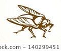 Vector drawing. Dogfly. One of the Plagues of Egypt. 140299451