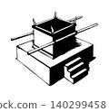 Vector drawing. Big golden altar 140299458