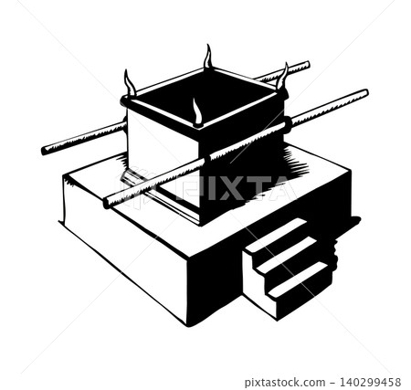 Vector drawing. Big golden altar 140299458