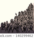 Vector drawing. People listening a speaker 140299462