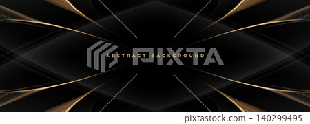 Black and gold abstract background with sleek metallic lines and dynamic gradients, luxury tech aesthetic for product launch hero banner, premium interface mockups, and corporate advertising Black and gold abstract background with sleek metallic lines and dynamic gradients, luxury tech aesthetic for product launch hero banner, premium interface mockups, and corporate advertising 140299495