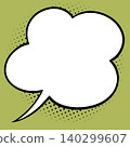 Cloud speech bubble with halftone dots comic pop art empty text box 140299607