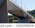 New modern Dvorecky Bridge spanning the Vltava River connecting Smichov and Podoli, designed exclusively for public transport, pedestrians and cyclists, Prague, Czech Republic 140299626