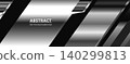 Silver and black metallic gradients abstract background. Dark wide geometric banner with chrome metal gradation diagonal shapes. 140299813