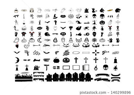 Spooky Halloween Silhouettes and Holiday Symbol Pack Spooky Halloween Silhouettes and Holiday Symbol Pack 140299896