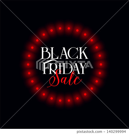 glowing black friday sale template with red light effect 140299994