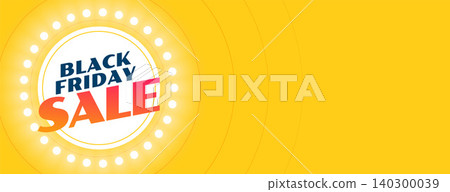 glowing black friday sale yellow banner with text space glowing black friday sale yellow banner with text space 140300039